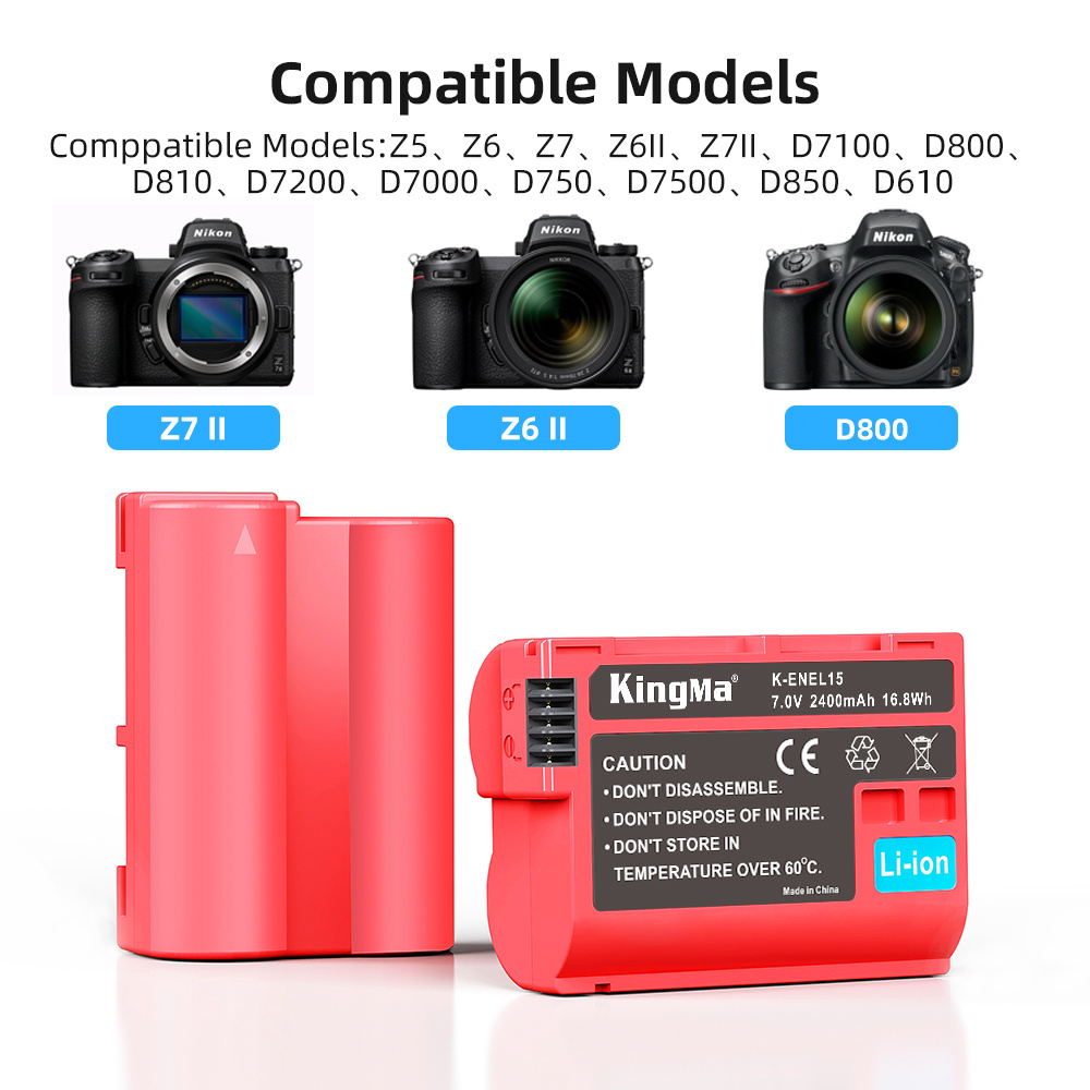 Kingma EN-EL15 baterija 2400mAh za Nikon fotoaparate - 4